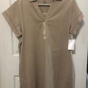 Sonoma Tan Short Sleeve Polo Dress